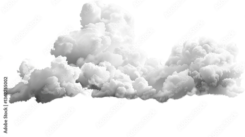 Aufkleber the whispering clouds: an evocative image of billowing clouds, capturing the ethereal beauty of natu