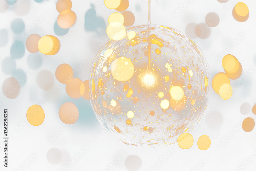 Aufkleber illuminated glass sphere with bokeh lights.