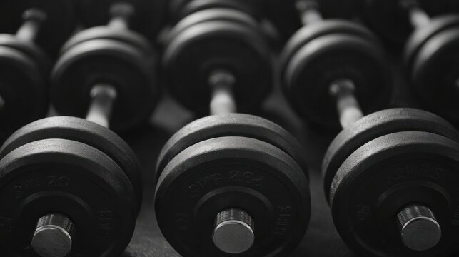 Strength training challenge barbells chaos in fitness gym black and white photography energetic atmosphere