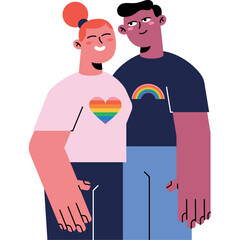Pride People Couple Characters Illustration
