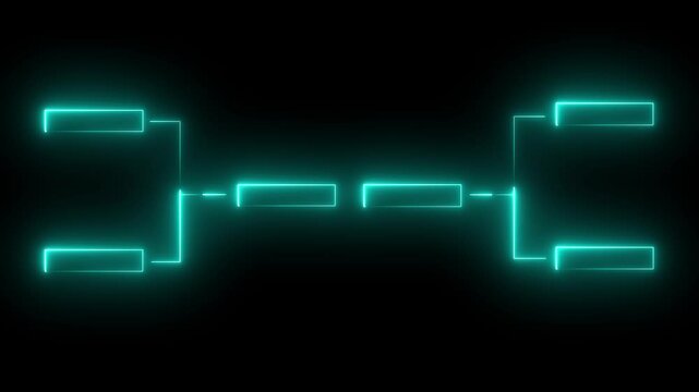 "Glowing Neon Championship Single Elimination Tournament Bracket with 8 Players/Teams (4 on Each Side) - Ideal for Any Sport"