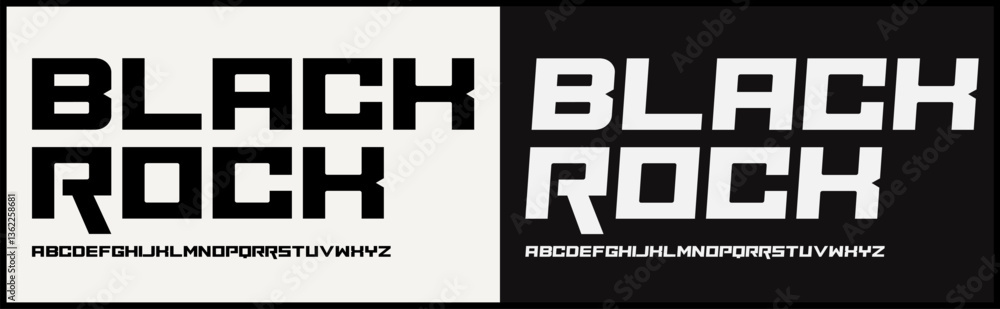 Poster modern tech bold vector font. alphabet with uppercase modern and future style.