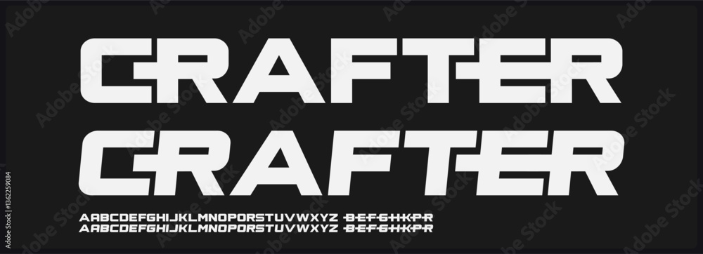 Poster modern tech bold vector font. alphabet with uppercase modern and future style. regular and italic up