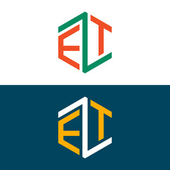 ET TE letter logo design
