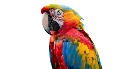 Obraz premium Rainbow Parrot: A close-up shot of a vibrant macaw, its colorful plumage on full display, showcasing the beauty of tropical avians and exotic wildlife.