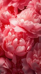 Obraz premium Vibrant pink peonies create a stunning floral background perfect for wallpapers and designs, showcasing the beauty of nature and floral aesthetics concept