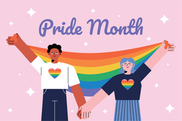 Pride Month People Celebration - Illustration - Flyer 