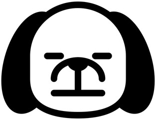 Puppy face icon, emoji, emoticon