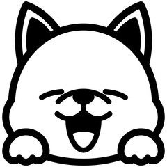 Puppy face icon, emoji, emoticon