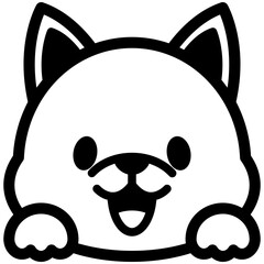 Puppy face icon, emoji, emoticon