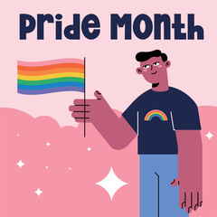 Obraz premium Pride Month People Celebration - Illustration - Flyer 