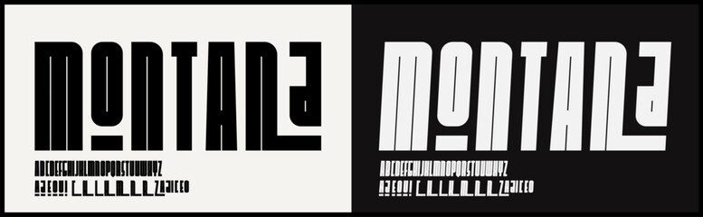 Condensed sans serif vector font. Alphabet with unique variation and minimalist uppercase. 