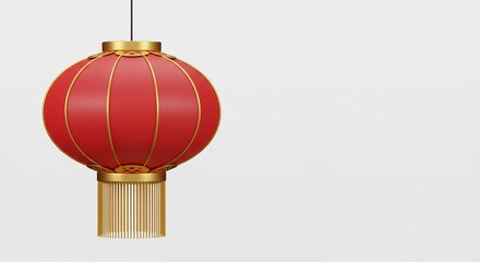 Obraz premium 赤提灯 優雅に輝く黄金縁 シンプル背景