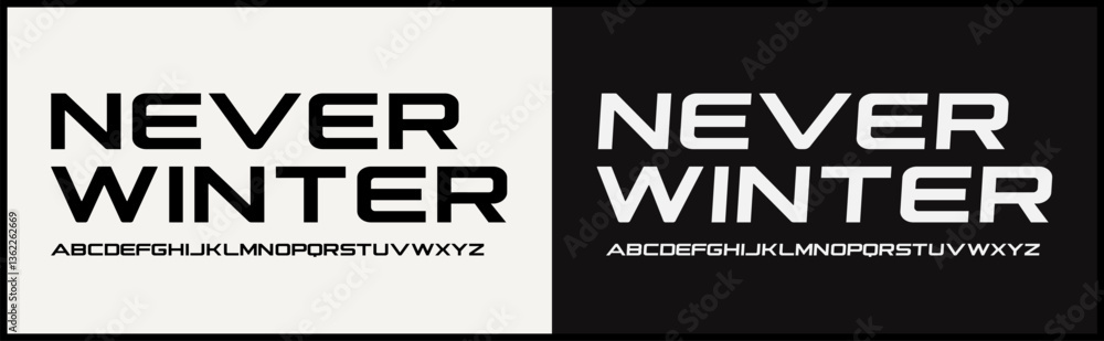 Poster modern tech bold vector font. alphabet with uppercase modern and future style. regular and italic up