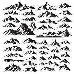vector set of mountains