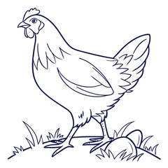 Obraz premium Cornish Cross Chicken Minimalist Line Drawing