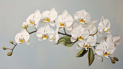 Thick brush strokes impressionistic flower orchid background poster decorative painting 