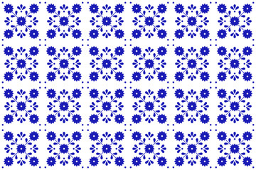 Mexican talavera ceramic tile seamless pattern with flower. Traditional style from Puebla.