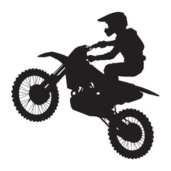 Desert Motocross Rider silhouette, conquering dunes with power - Motocross Rider illustration - Minimalist Motocross Rider vector - Sandstorm speed

