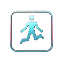 3d gradient silver human icon on transparent background
