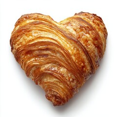 Heart shaped croissant with symmetrical layers