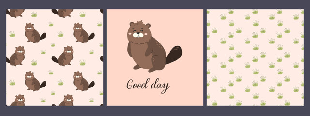 Adorable forest animals pattern for nature-themed designs and crafts.