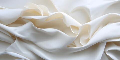 Obraz premium Abstract Creamy White Fabric Drapes Soft Texture Background