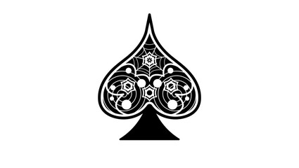 Fototapeta premium Black Spade Ace, black isolated silhouette