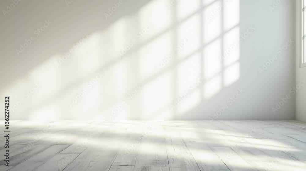 Poster soft neutral white background with fog effect and light shadows