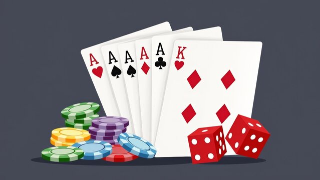 Winning Poker Hand with Dice and Chips