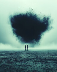 Couple faces a dark cloud