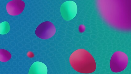 Abstract Colorful Gradient Shapes Floating Teal Background Design Art