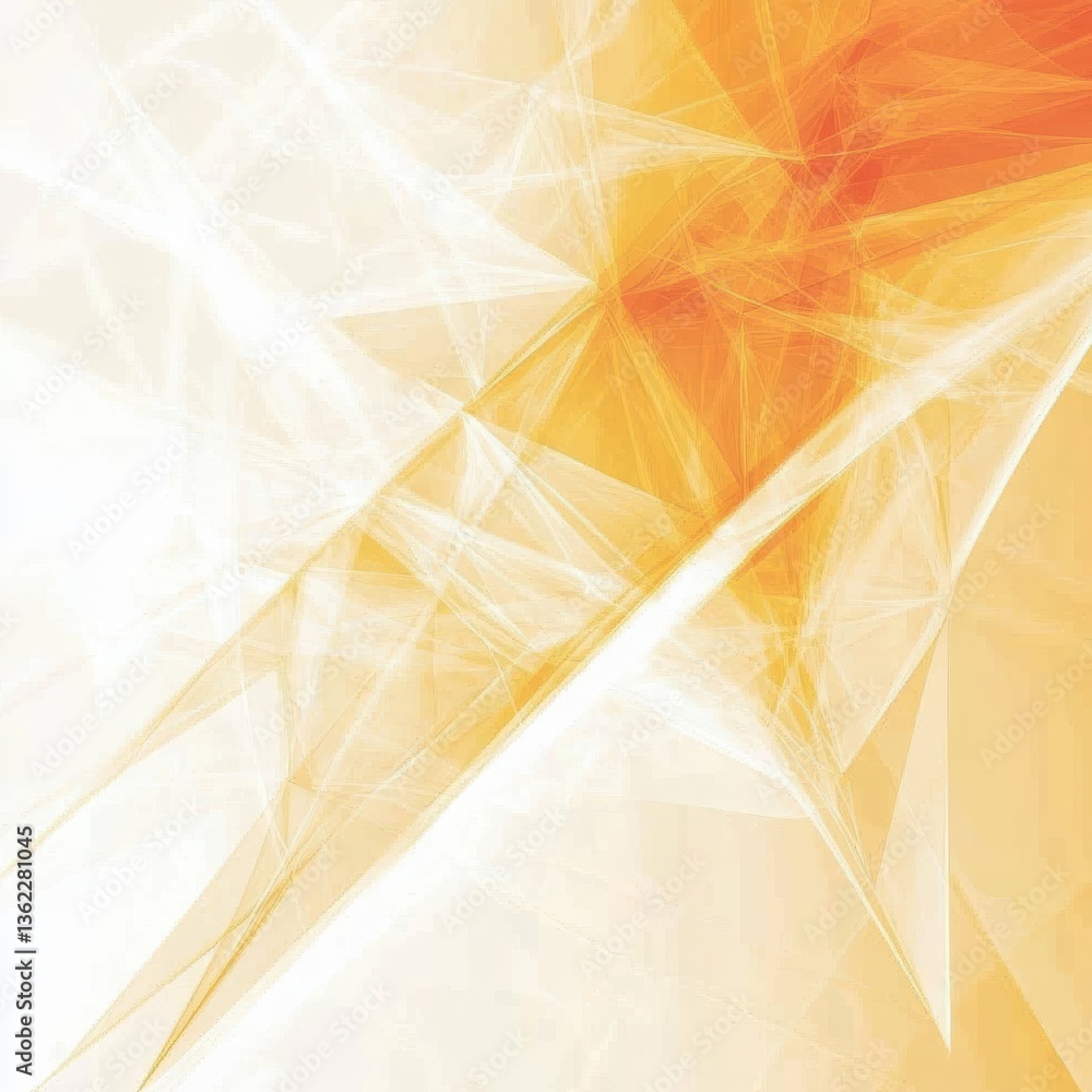 Aufkleber technology abstract fractal lines background with low poly pattern, yellow orange and white color.