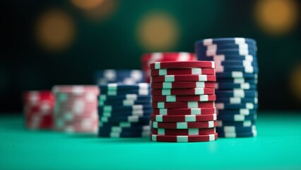 Stacks Of Casino Chips-Close Up