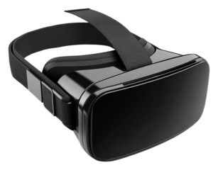 Exploring virtual reality technology home gadget indoor isolated on transparent background