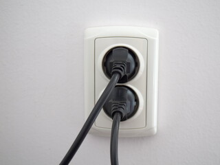Electrical outlet on a wall