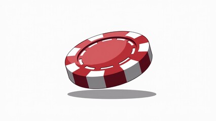 Single Red Casino Chip Illustration