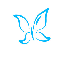 Naklejka premium Butterfly continuous line 