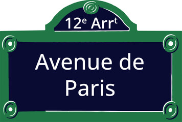 12e Arrt, Elegant Parisian Street Sign