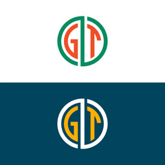 Fototapeta premium GT TG letter logo design