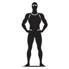 Fototapeta premium Champion Swimmer silhouette, racing to victory - Swimmer illustration - Minimalist Swimmer vector - Unstoppable speed