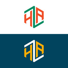 HA AH letter logo design
