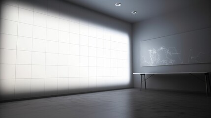 Minimalistic interior with bright white wall.