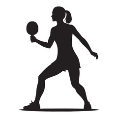 Elite Table Tennis Player silhouette, demonstrating world-class skills - Table Tennis Player illustration - Minimalist Table Tennis Player vector - Master of the game

