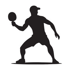 Swift Table Tennis Player silhouette, executing a perfect backhand - Table Tennis Player illustration - Minimalist Table Tennis Player vector - Precision in motion

