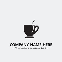 Cup illustration black and white for logo company vector image