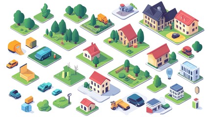 A clean isometric vector icon set for download, perfect for various projects.