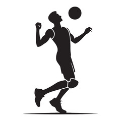 Champion Volleyball Player silhouette, celebrating a hard-earned victory - Volleyball Player illustration - Minimalist Volleyball Player vector - A moment of glory

