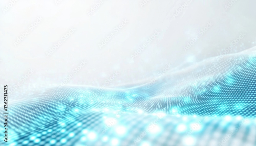 Aufkleber abstract blue and white glowing particle wave background