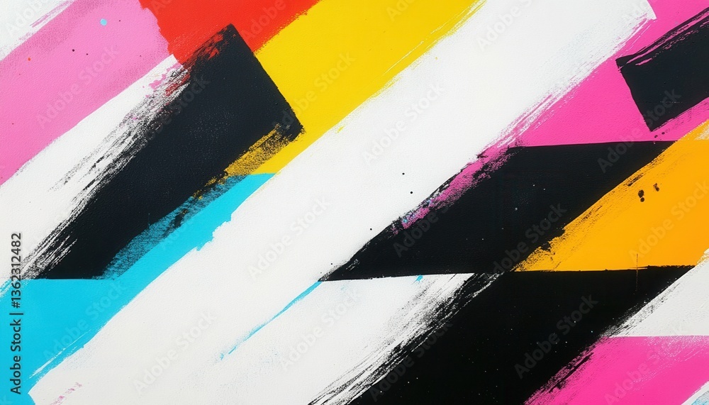 Poster abstract colorful diagonal paint strokes on white background